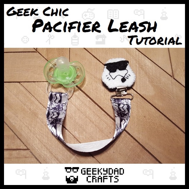 Storm Trooper themed pacifier leash